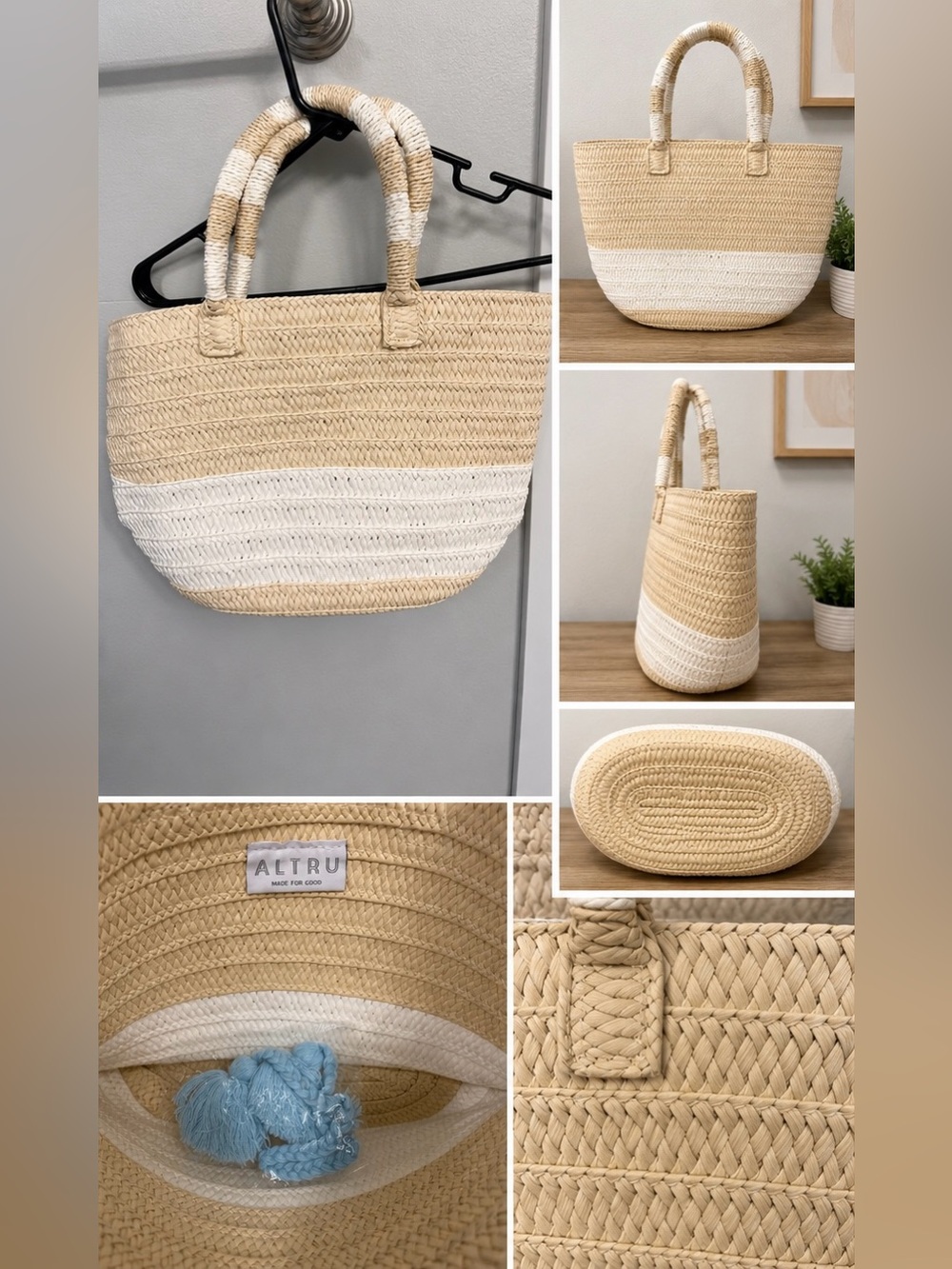 Altru “Made for Good” Straw Tote Bag NWOT